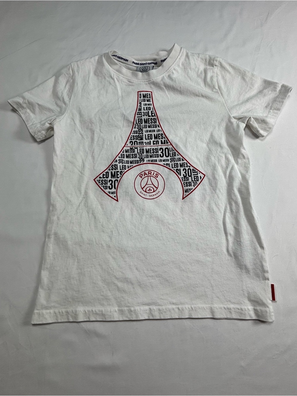 Paris Graphic Kids Tee - White with Red & Black Accents K157